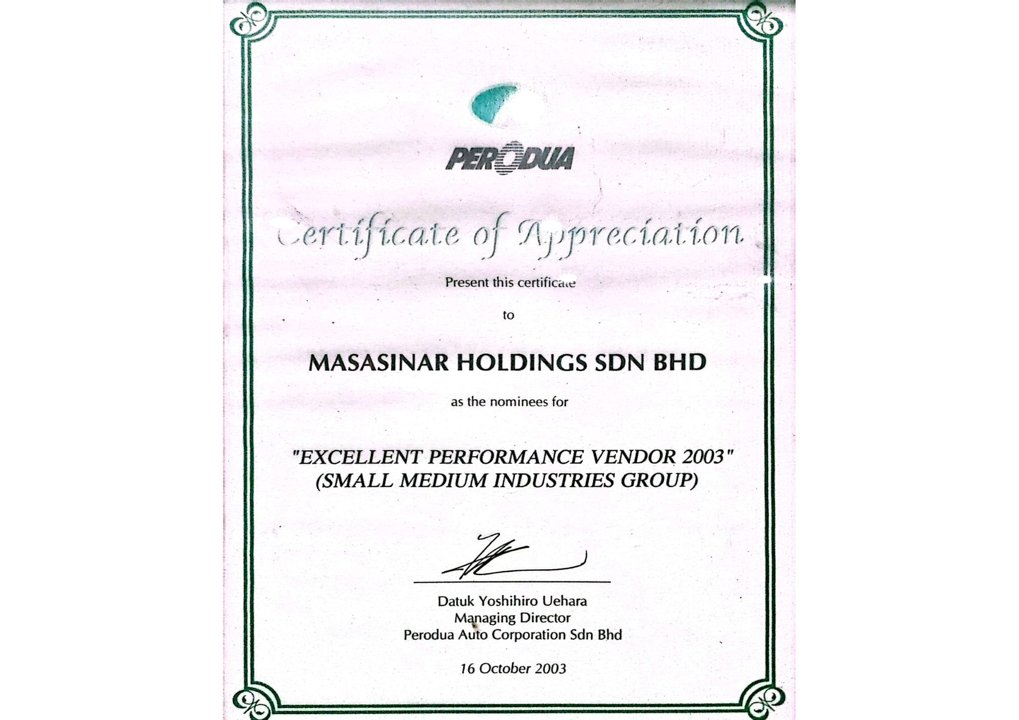 Award PERODUA